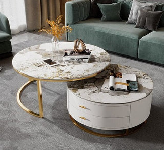 Hawthorn - Marble Round 2 Piece Coffee Table