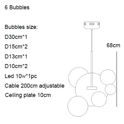Dillon - Glass Bubble Hanging Pendant Light