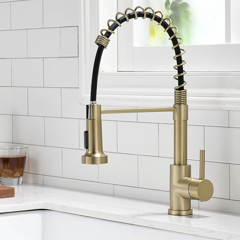 Onyx - Pull Down Swivel Spout Kitchen Tap Hot/Cold Water
