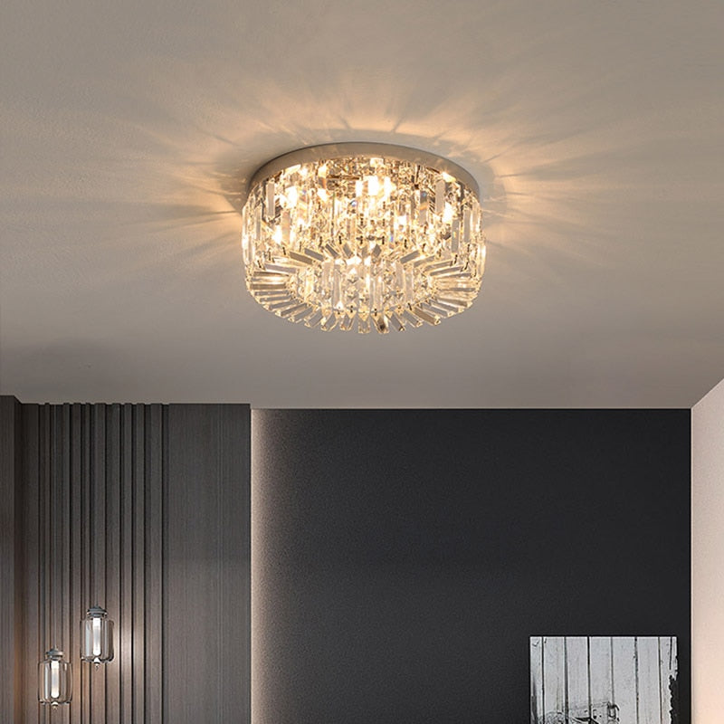 Kyree - Recessed Crystal Glass Round Ceiling Chandelier
