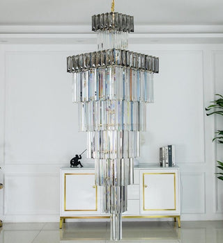 Alonzo - Gold Crystal Square Glass Chandelier