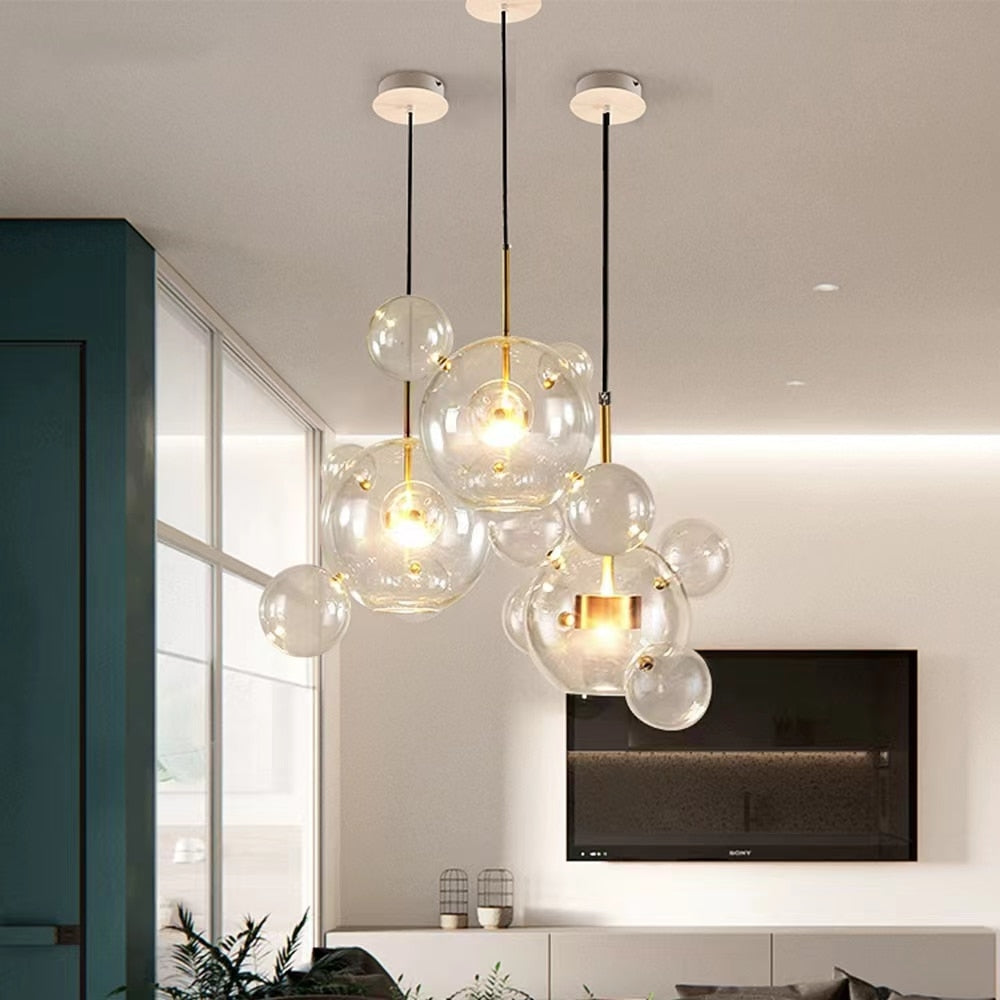 Dillon - Glass Bubble Hanging Pendant Light – Abode Jungle