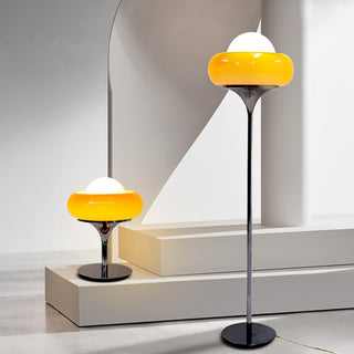 Rodrigo - Vintage Modern Orange Round Floor & Table Light