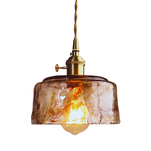 Sergia - Retro Brass Stained Glass Hanging Lamp