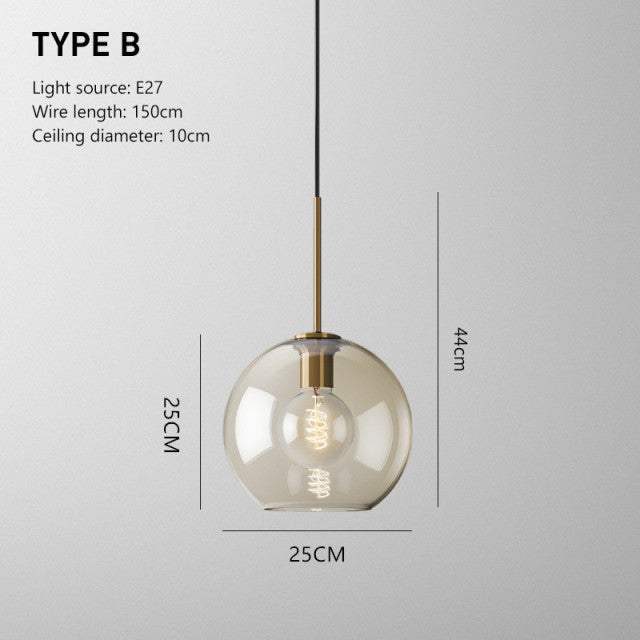 Waylor - Hanging Pendant Industrial Glass Lamp