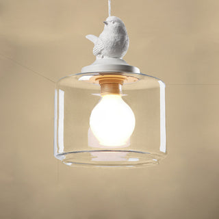 Navy - Nordic Glass Bird Hanging Light