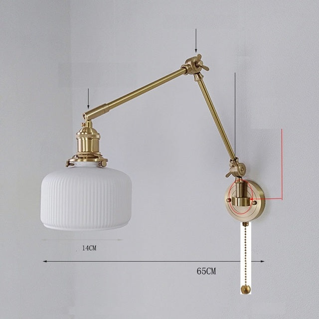Pihu - Extending Long Arm Copper Wall Lamp