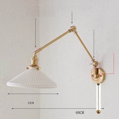 Pihu - Extending Long Arm Copper Wall Lamp